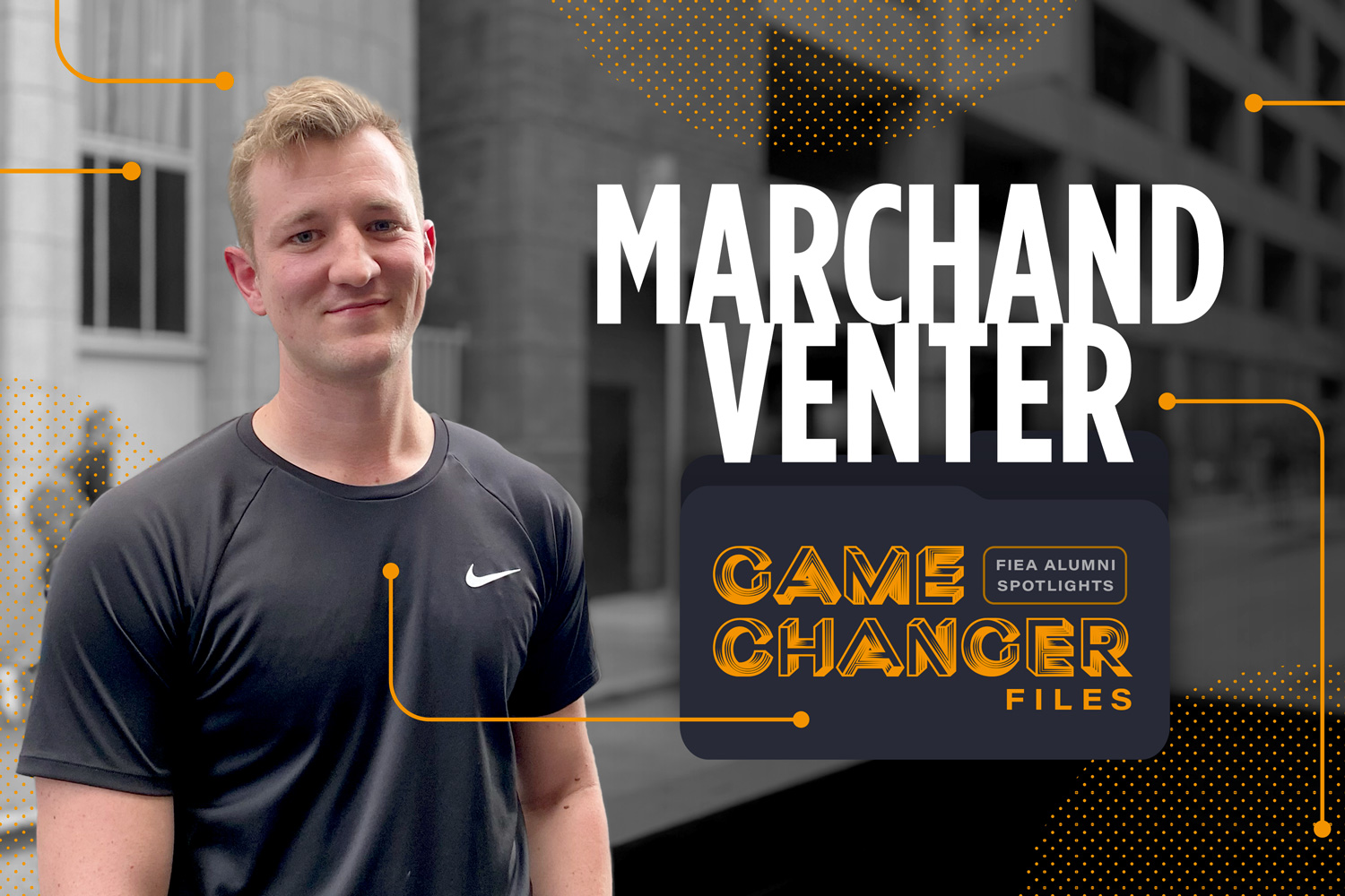 Marchand Venter, a tall man with short blond hair, smiled facing the camera as he stood in between the concrete buildings of a San Francisco street just a block away from the Moscone Center where the Game Developers Conference was held in March.