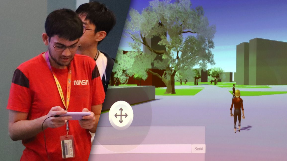 Photo of programming student navigating through app