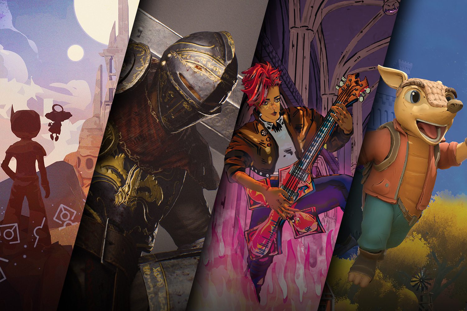 Collage of four capstone game characters for Cohort 21